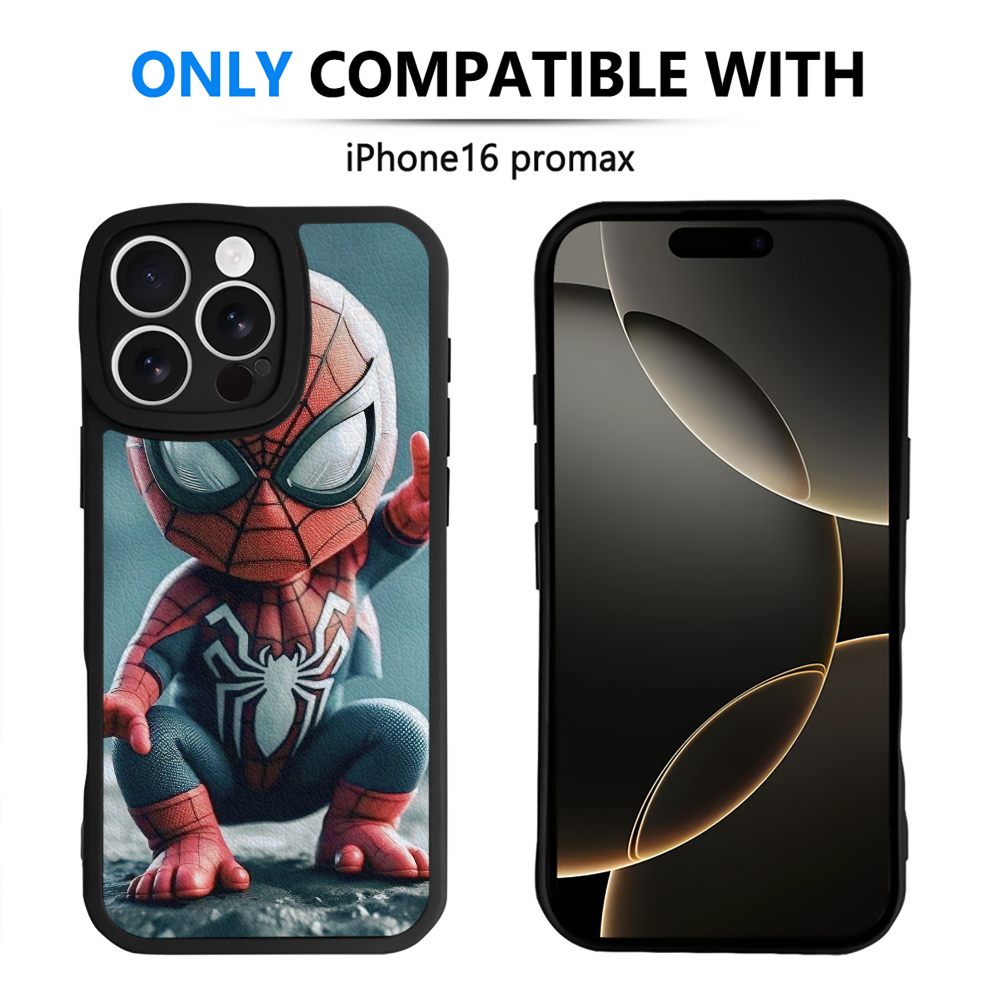 （画像用） Spider Man スパイダーマン 【iPhone 16シリーズ対応】シリコンスマホケース（レザー調） 材質：シリコン